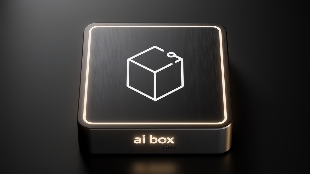 AI Box Mini in nominal state — warm white LED ring