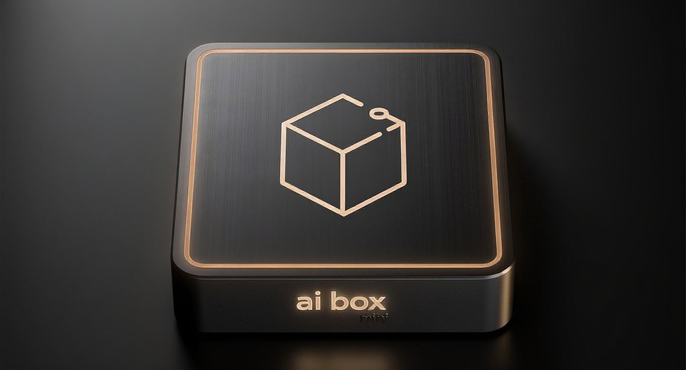 AI Box Mini in attention state — amber LED ring